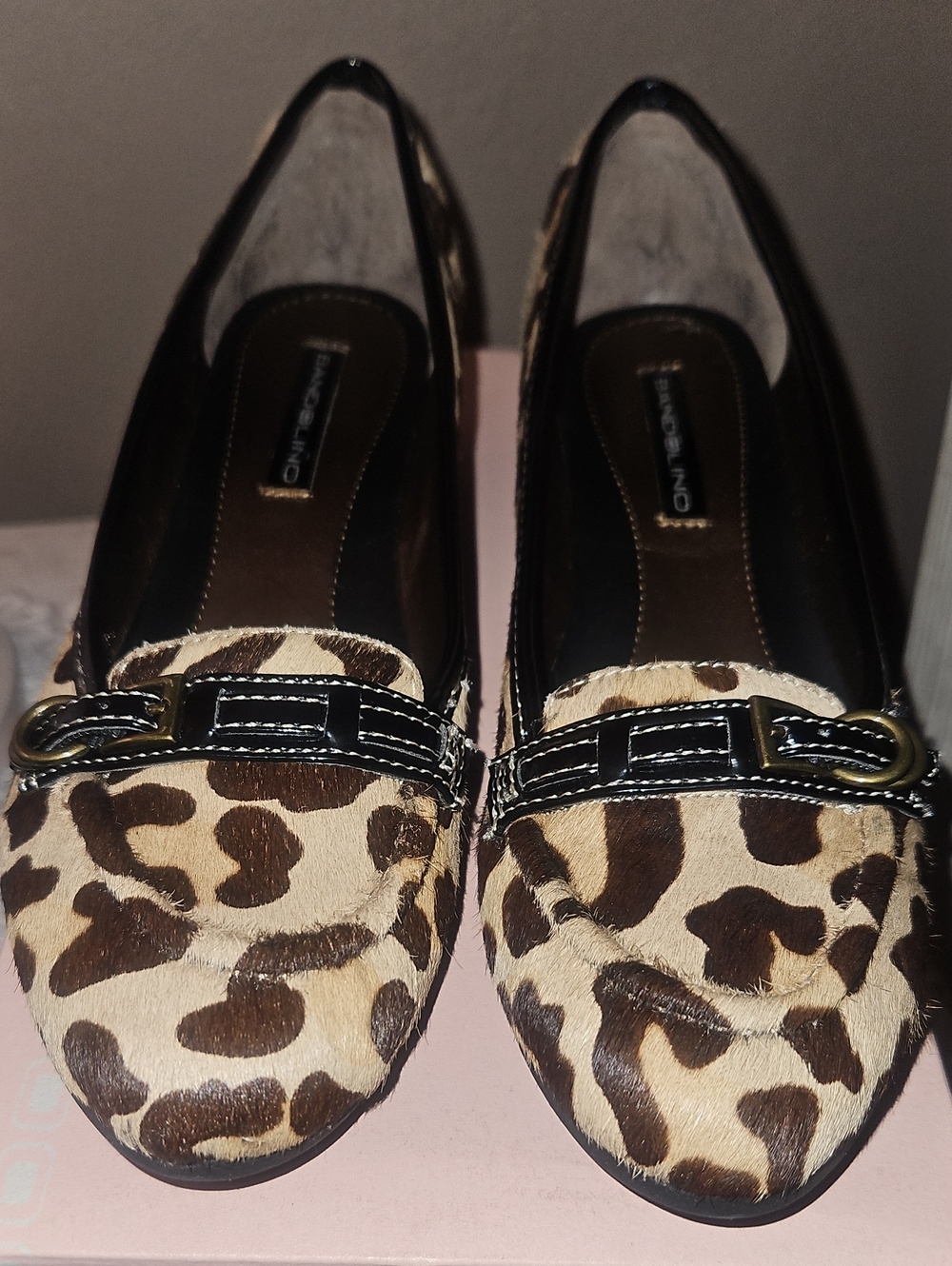 Bandolino Leopard Print Loafers in Tan and Brown